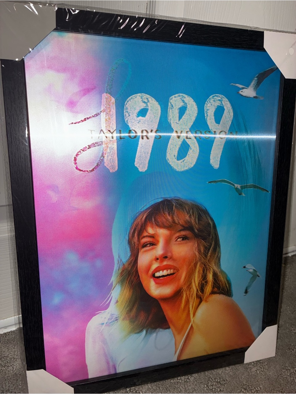 Taylor Swift 1989 (Taylor's Version) Framed Art Print - Blue & Pink